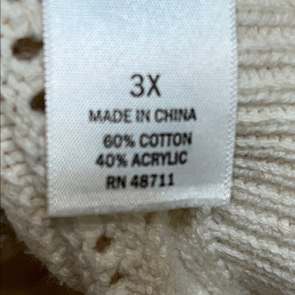Ophelia Roe Beige Button-Up Cardigan 3X - Picture 7 of 12